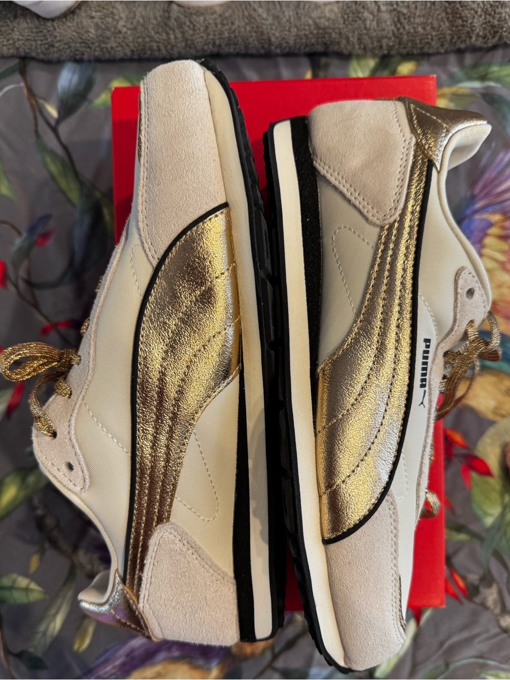 PUMA St. Miller Women's Retro Runner - Gold/Cream Sneakers NEW!